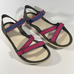 Crocs Swiftwater Webbing Womens 9 Sandals Candy Pink Style 204804 Adjustable
